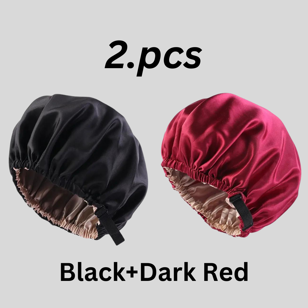 2Pcs Large Silk Cap Double Sided Satin Bonnet