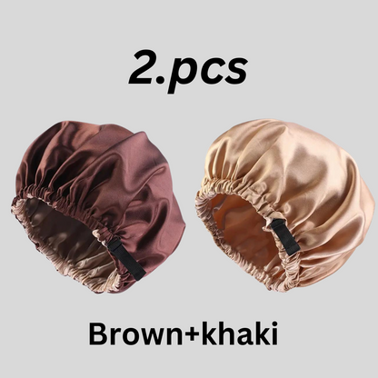 2Pcs Large Silk Cap Double Sided Satin Bonnet